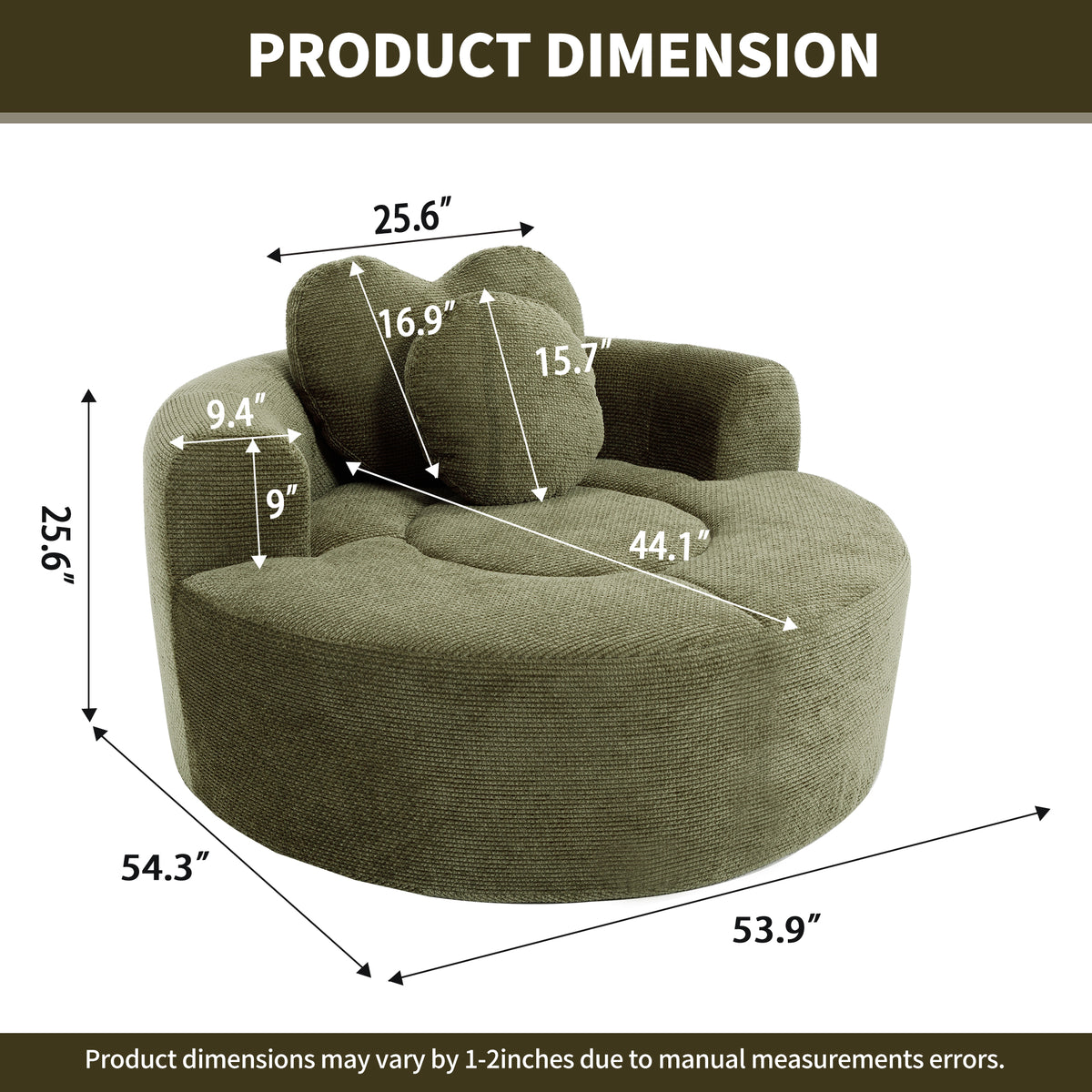 Polyester Compression Accent Chair — 1-Seat — Green