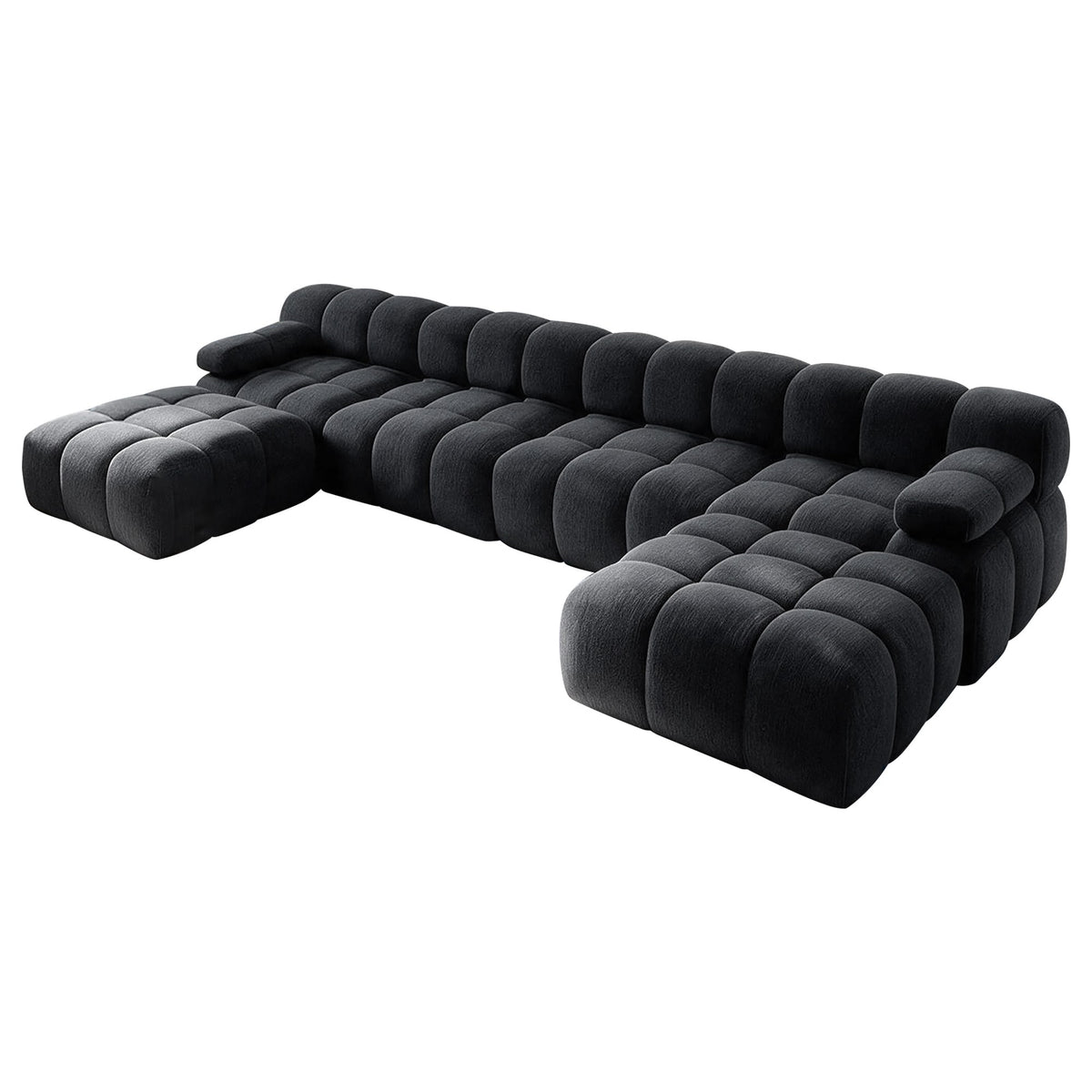 Chenille Boneless Sectional — 3/4/5/6-Seat — Dark Grey / 6-Seat