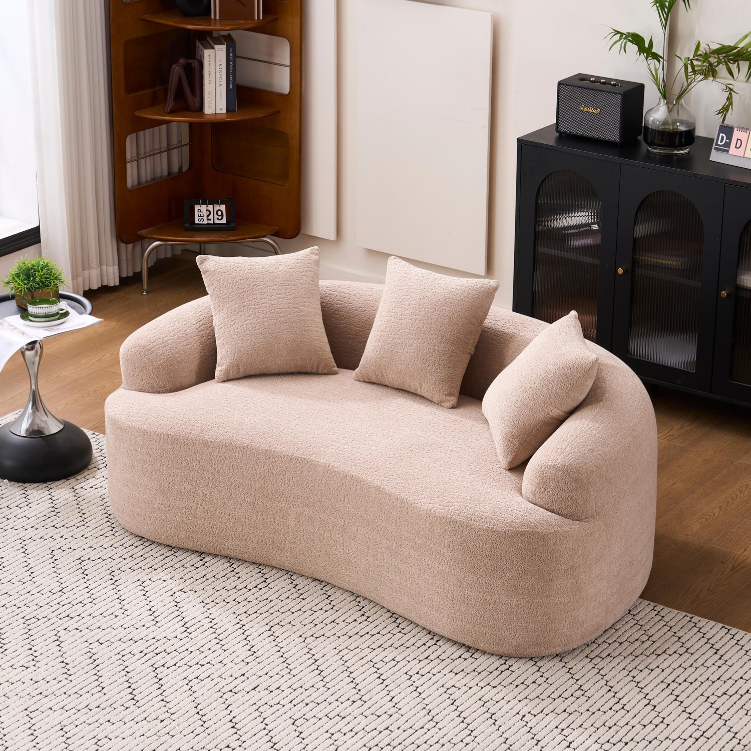 Boneless couch under $500 — chenille loveseat shipped compressed