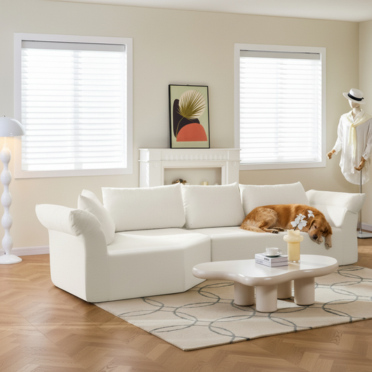 Fabric Boneless Couch — 4-Seat
