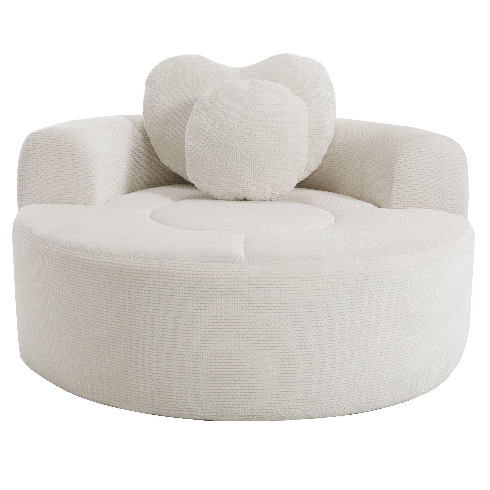 Polyester Compression Accent Chair — 1-Seat — Beige