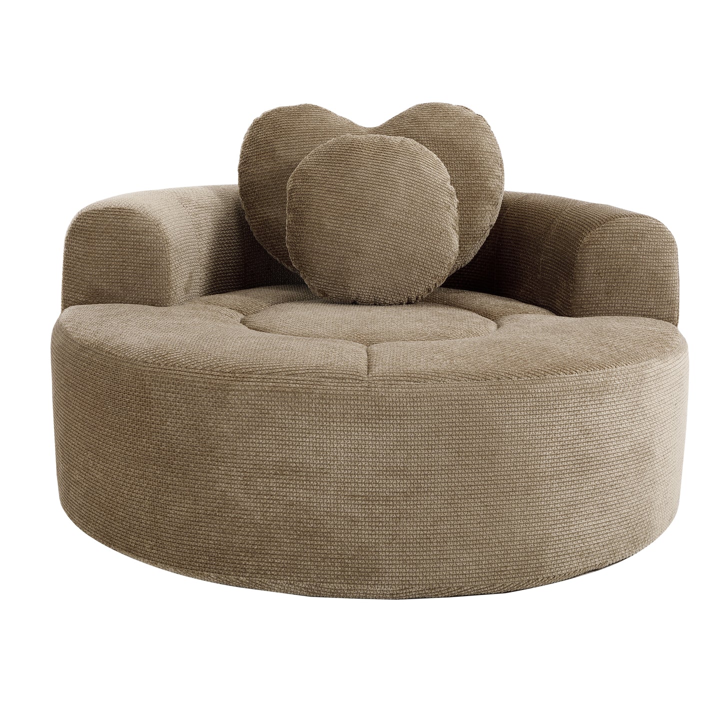 Polyester Compression Accent Chair — 1-Seat — Brown