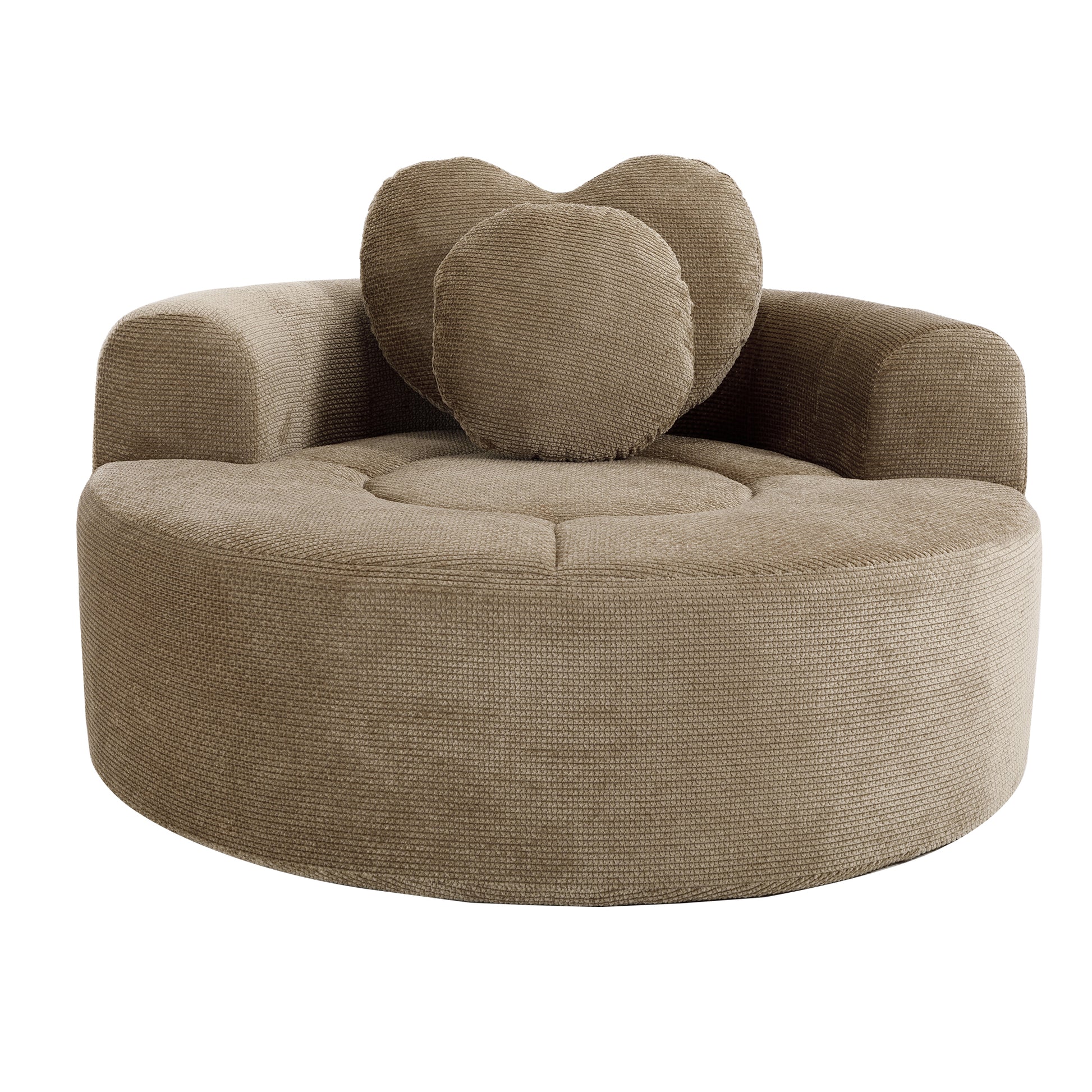 Polyester Compression Accent Chair — 1-Seat — Brown