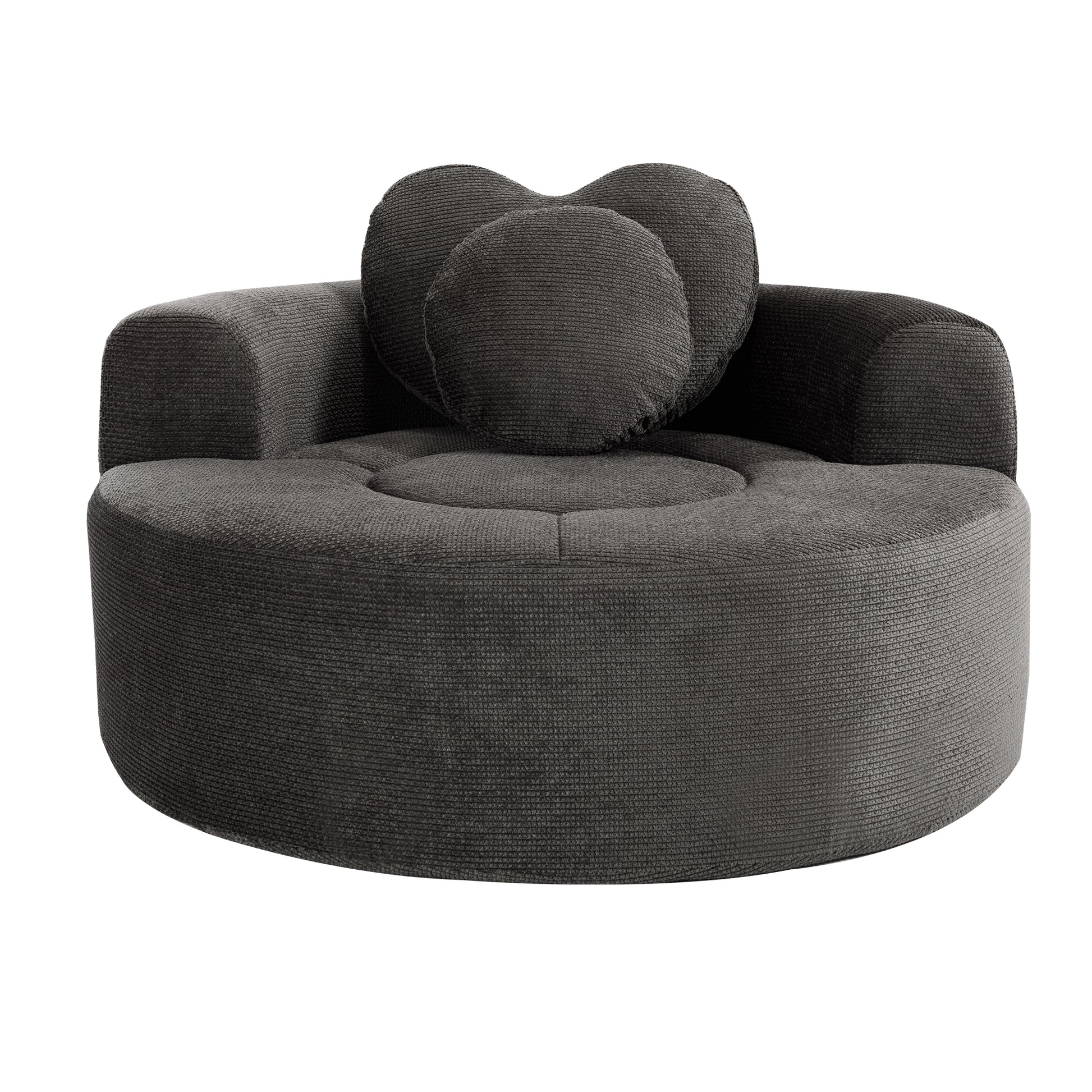 Polyester Compression Accent Chair — 1-Seat — Black + Gray