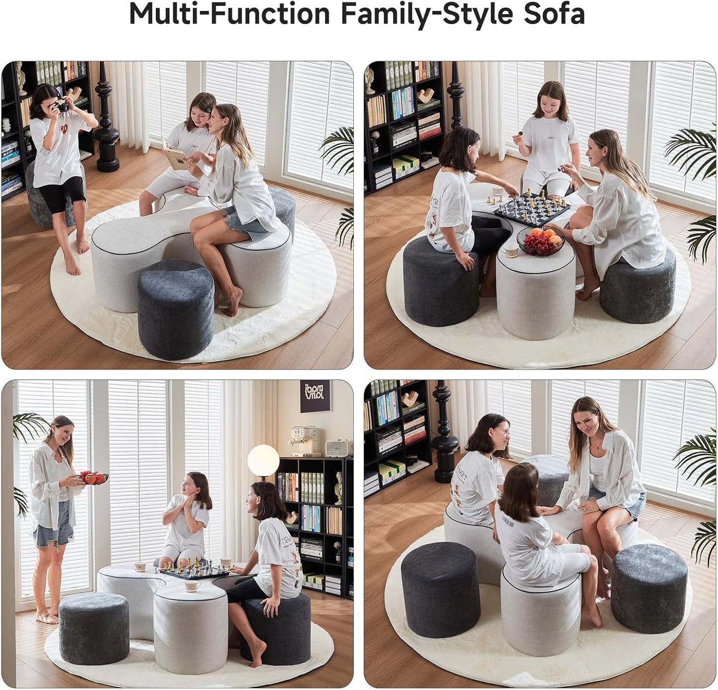 The Cove — Modular Game Table & Ottoman Set