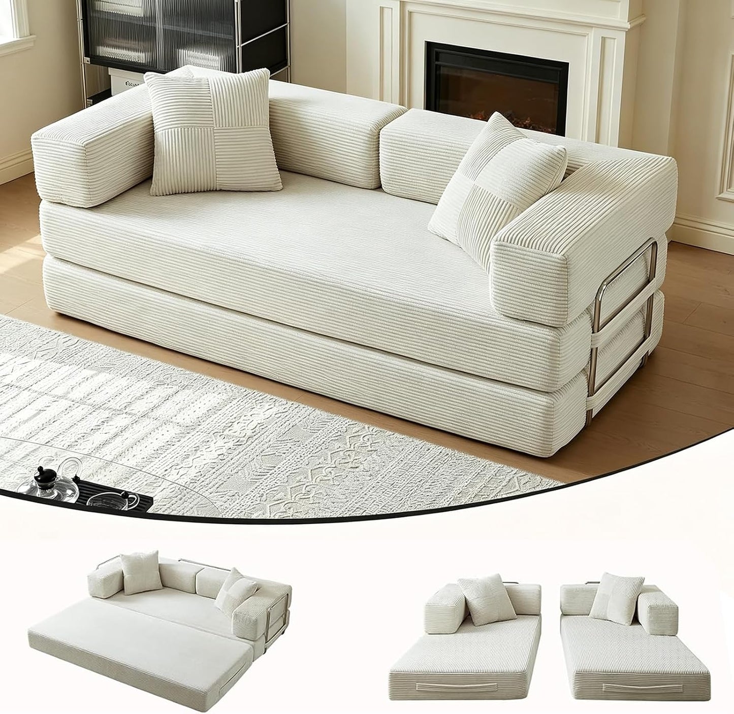 The Nimbus — Convertible Compression Sofa Bed — White