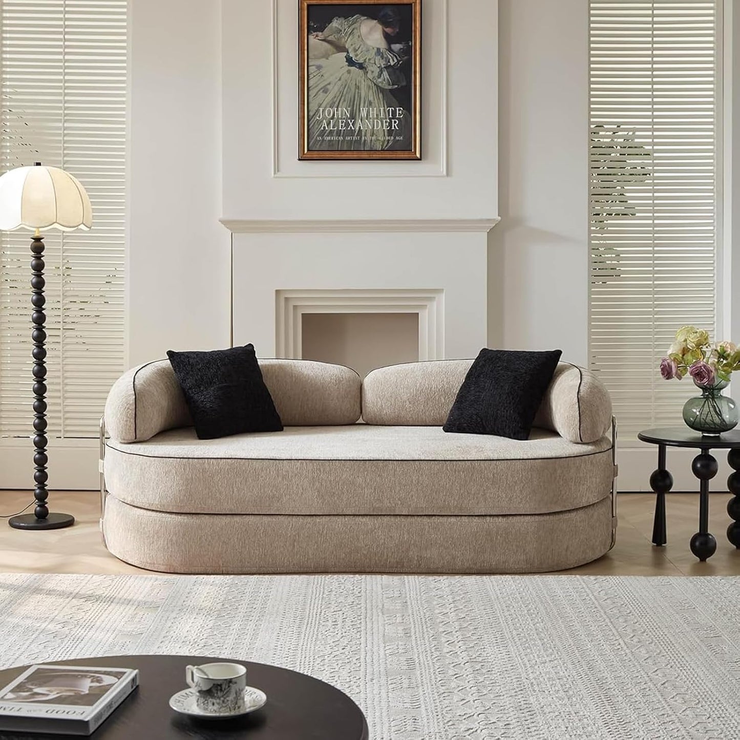 The Cumulus — Convertible Compression Sofa Bed — Beige