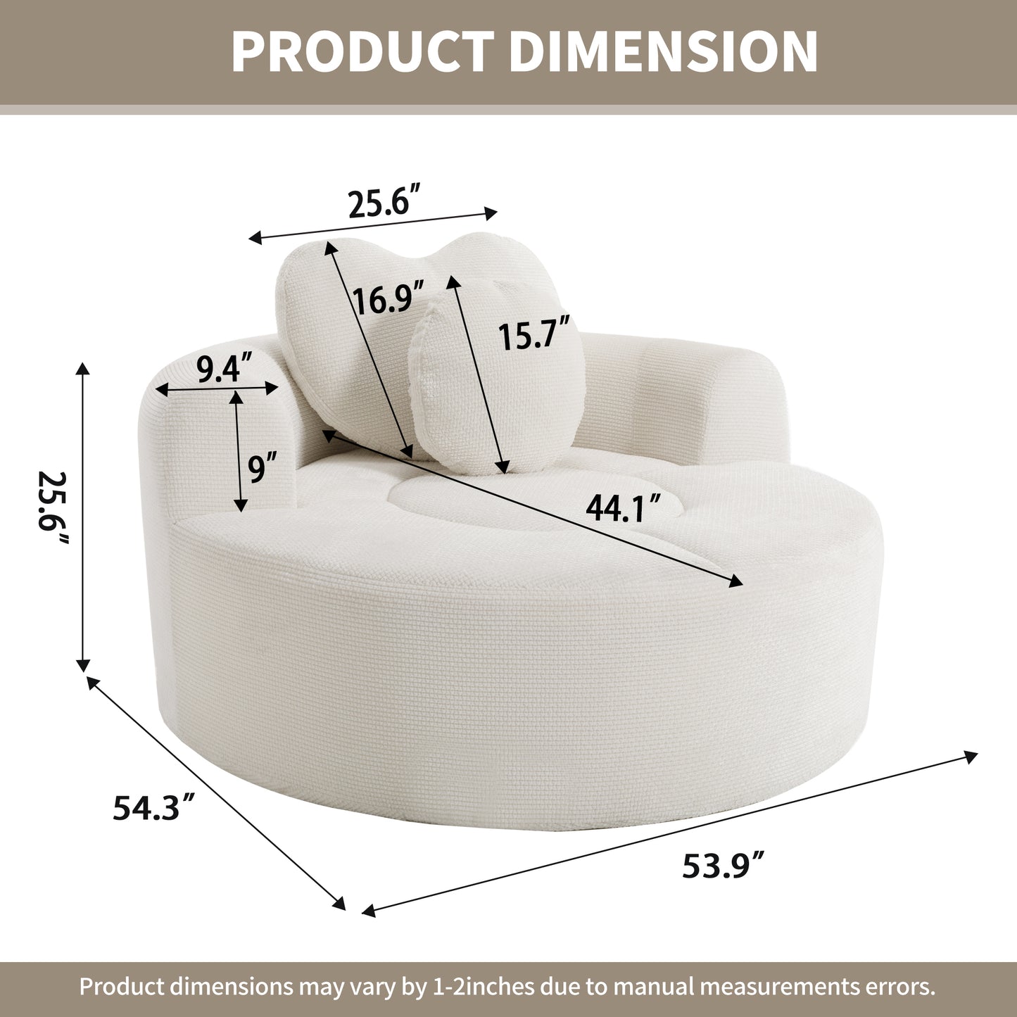 Polyester Compression Accent Chair — 1-Seat — Beige
