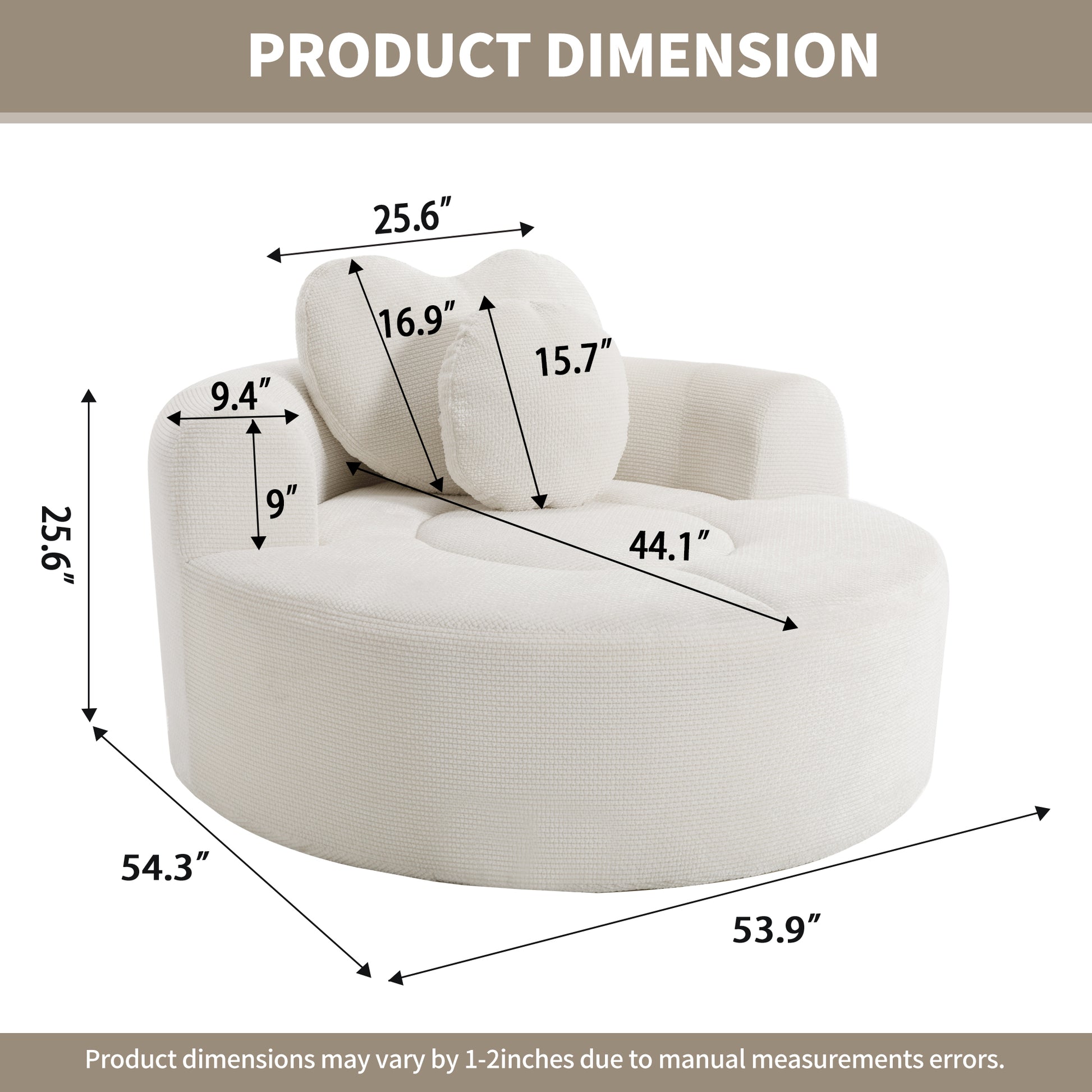 Polyester Compression Accent Chair — 1-Seat — Beige