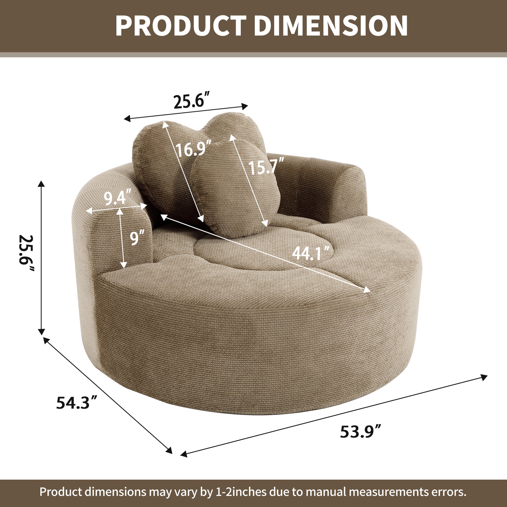 Polyester Compression Accent Chair — 1-Seat — Brown