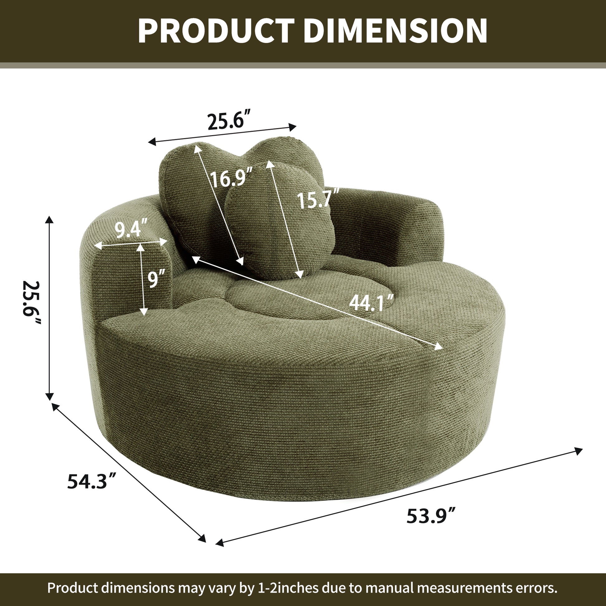 Polyester Compression Accent Chair — 1-Seat — Green