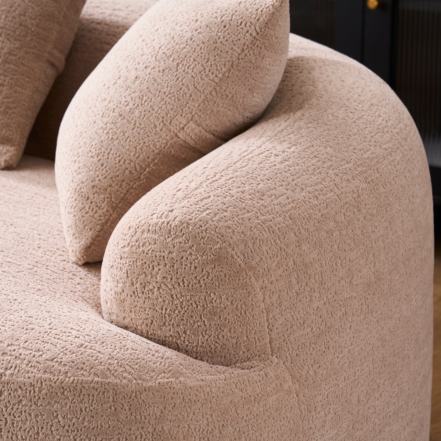 Chenille Compression Loveseat — 2-Seat, 67"W — Apricot Cream