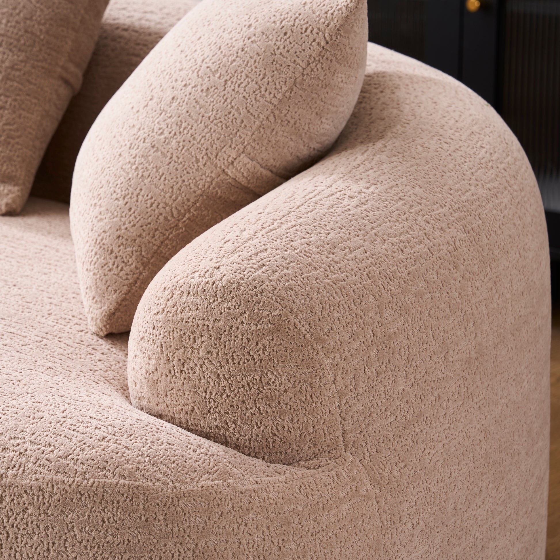 Chenille Compression Loveseat — 2-Seat, 67"W — Apricot Cream