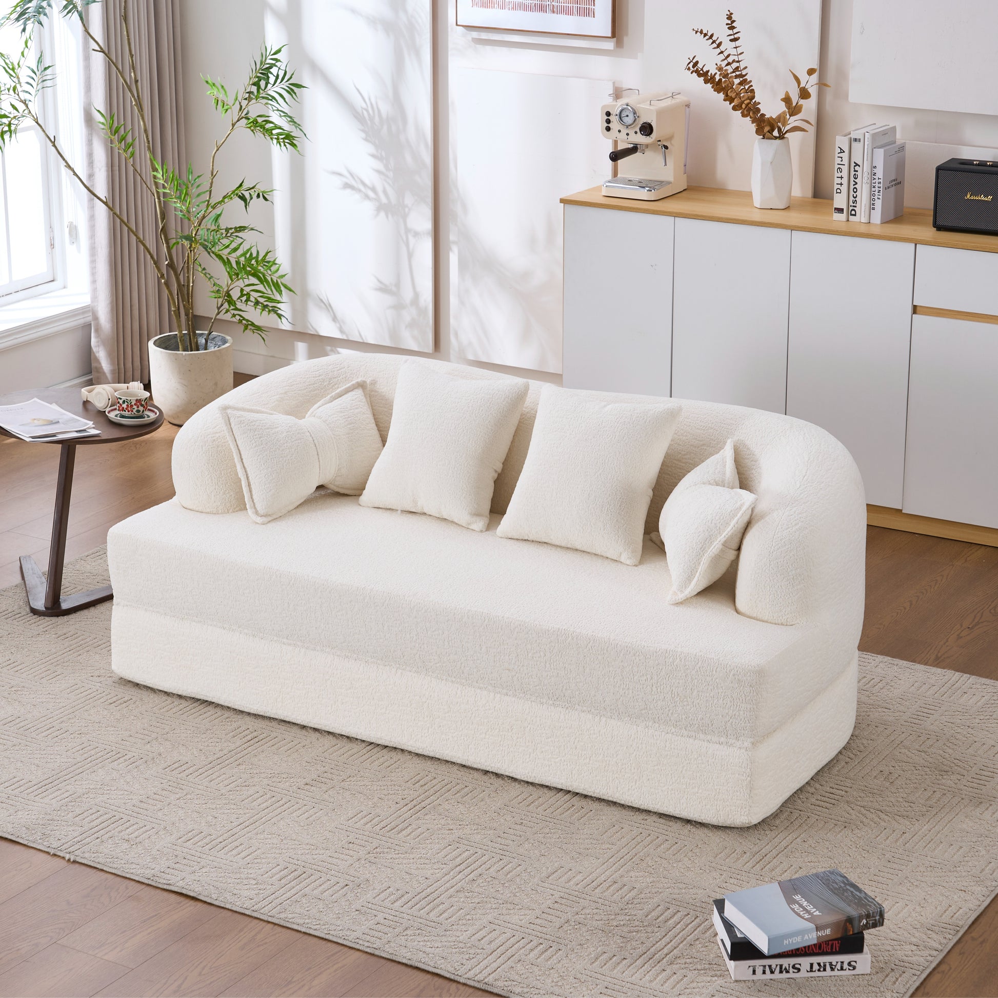 Chenille Compression Loveseat — 2-Seat, 70"W — White