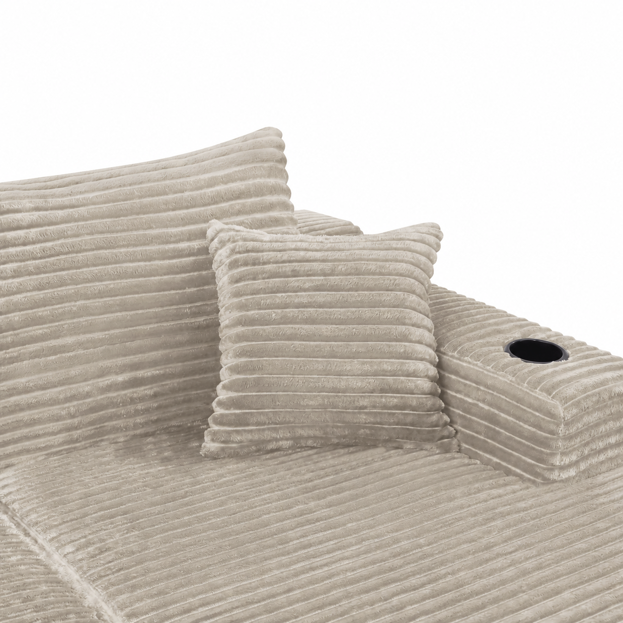 Corduroy Compression Sofa — 5-Seat, 134"W — Camel