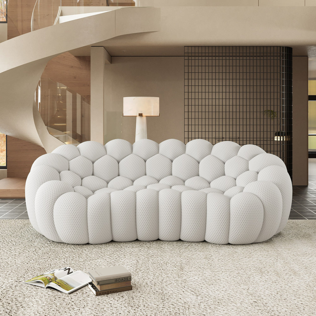 Light Grey 3-seat boneless couch in a bright modern living room — 2/3-Seat — Light Grey / 3-Seat