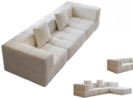 Boneless teddy-velvet loveseat