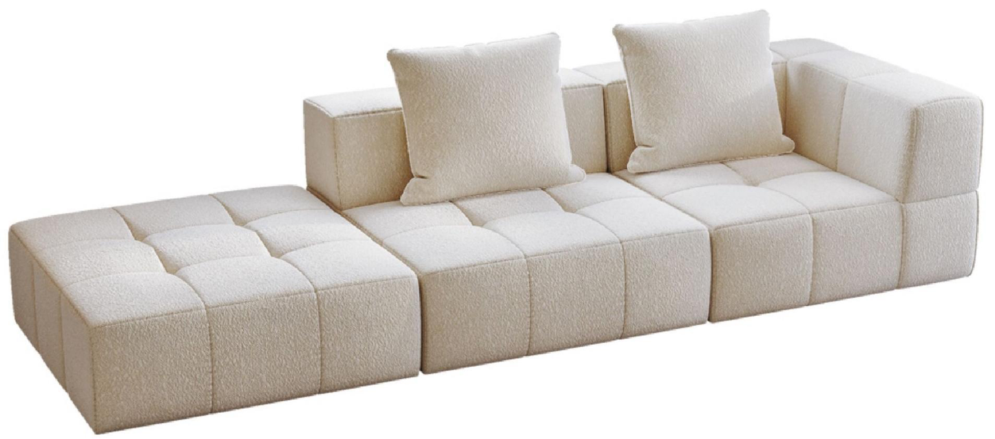 Boneless teddy-velvet loveseat