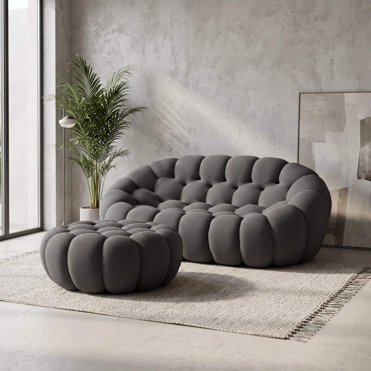 Boneless Sectional — 1/2/3-Seat — Dark Grey / 1 Ottoman