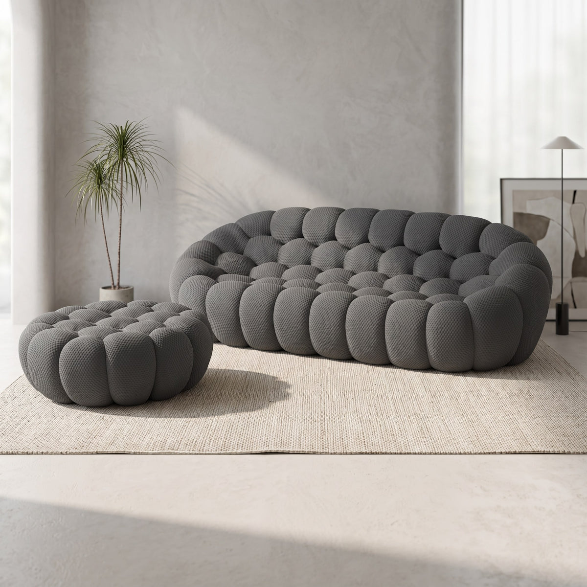 Boneless Sectional — 1/2/3-Seat — Dark Grey / 1 Ottoman