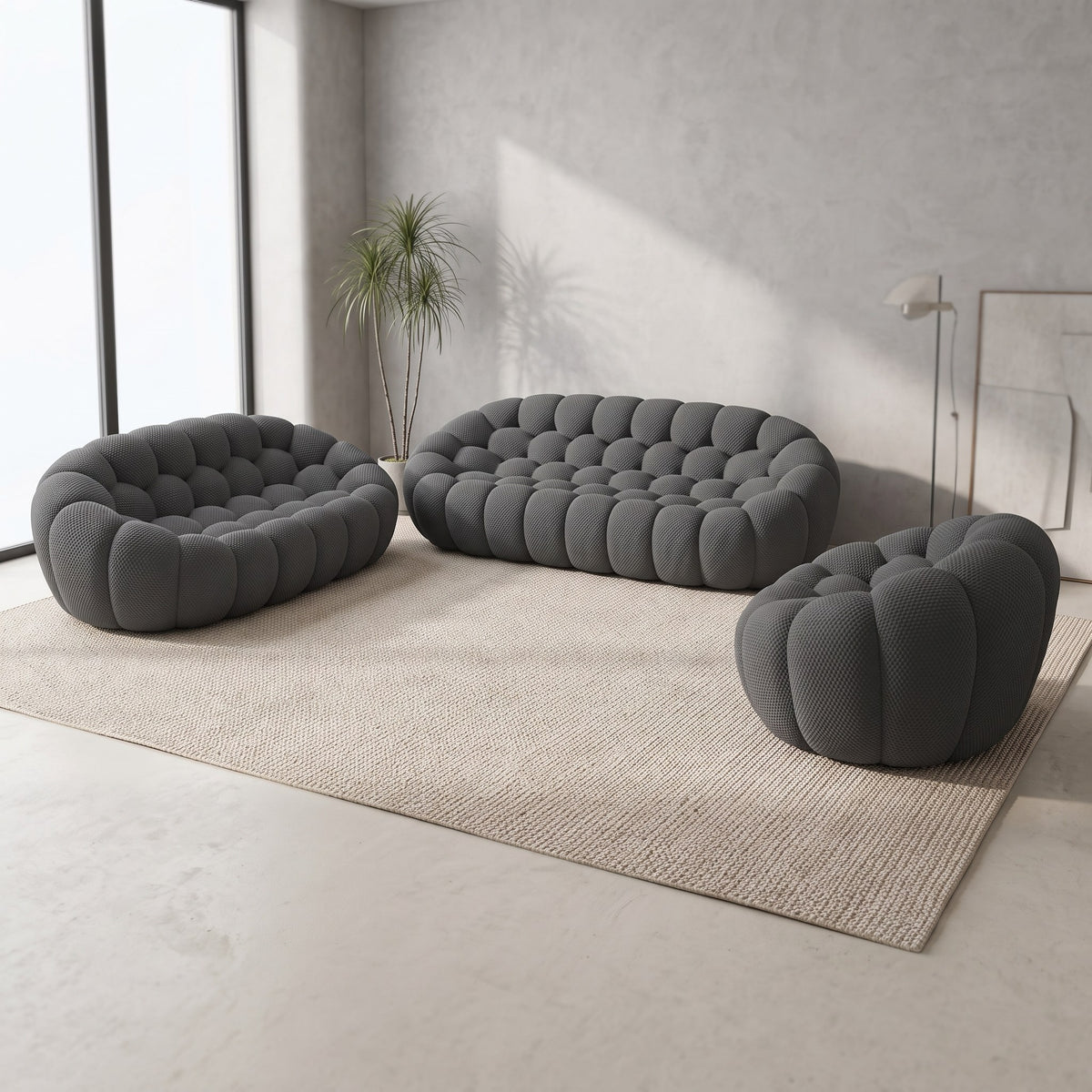 Boneless Sectional — 1/2/3-Seat — Dark Grey / 3-Seat