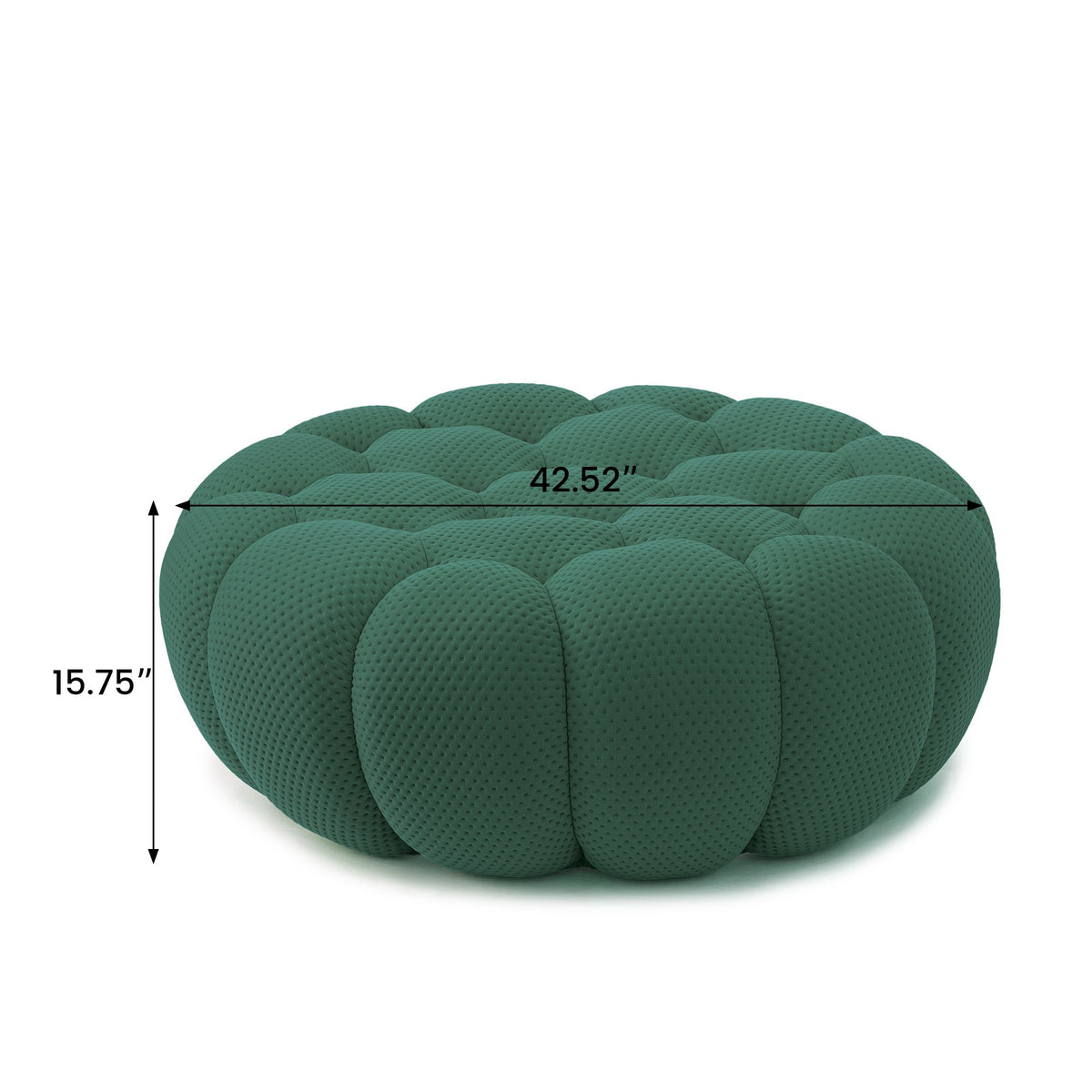 Boneless Sectional — 1/2/3-Seat — dimensions — Green / 1 Ottoman