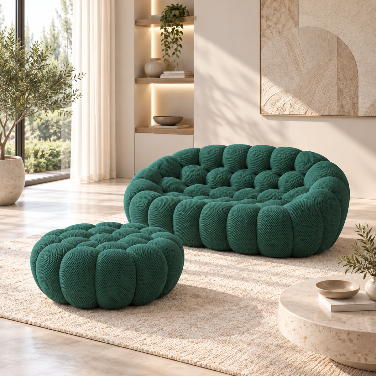Boneless Sectional — 1/2/3-Seat — Green / 2-Seat