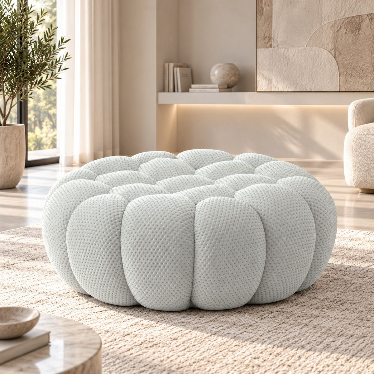 Boneless Sectional — 1/2/3-Seat — Light Grey / 1 Ottoman