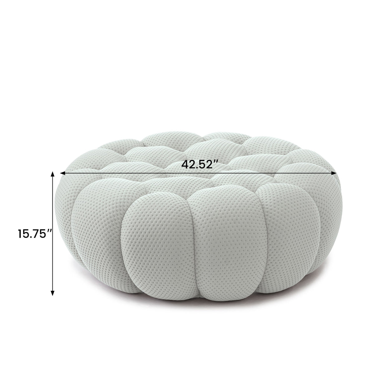 Boneless Sectional — 1/2/3-Seat — dimensions — Light Grey / 1 Ottoman