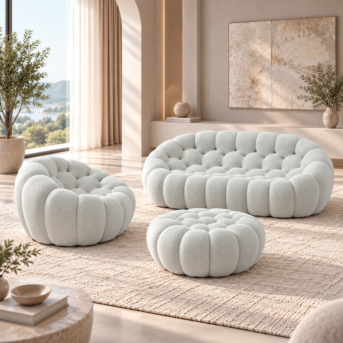 Boneless Sectional — 1/2/3-Seat — Light Grey / 2-Seat