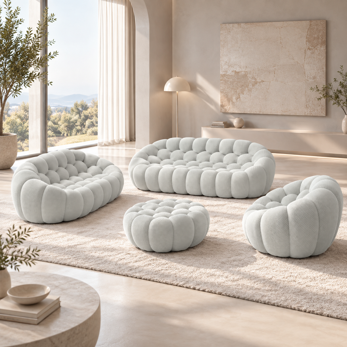 Boneless Sectional — 1/2/3-Seat — Light Grey / 3-Seat