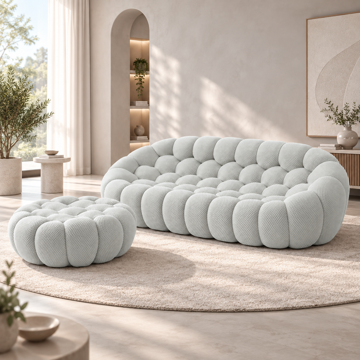 Boneless Sectional — 1/2/3-Seat — Light Grey / 3-Seat