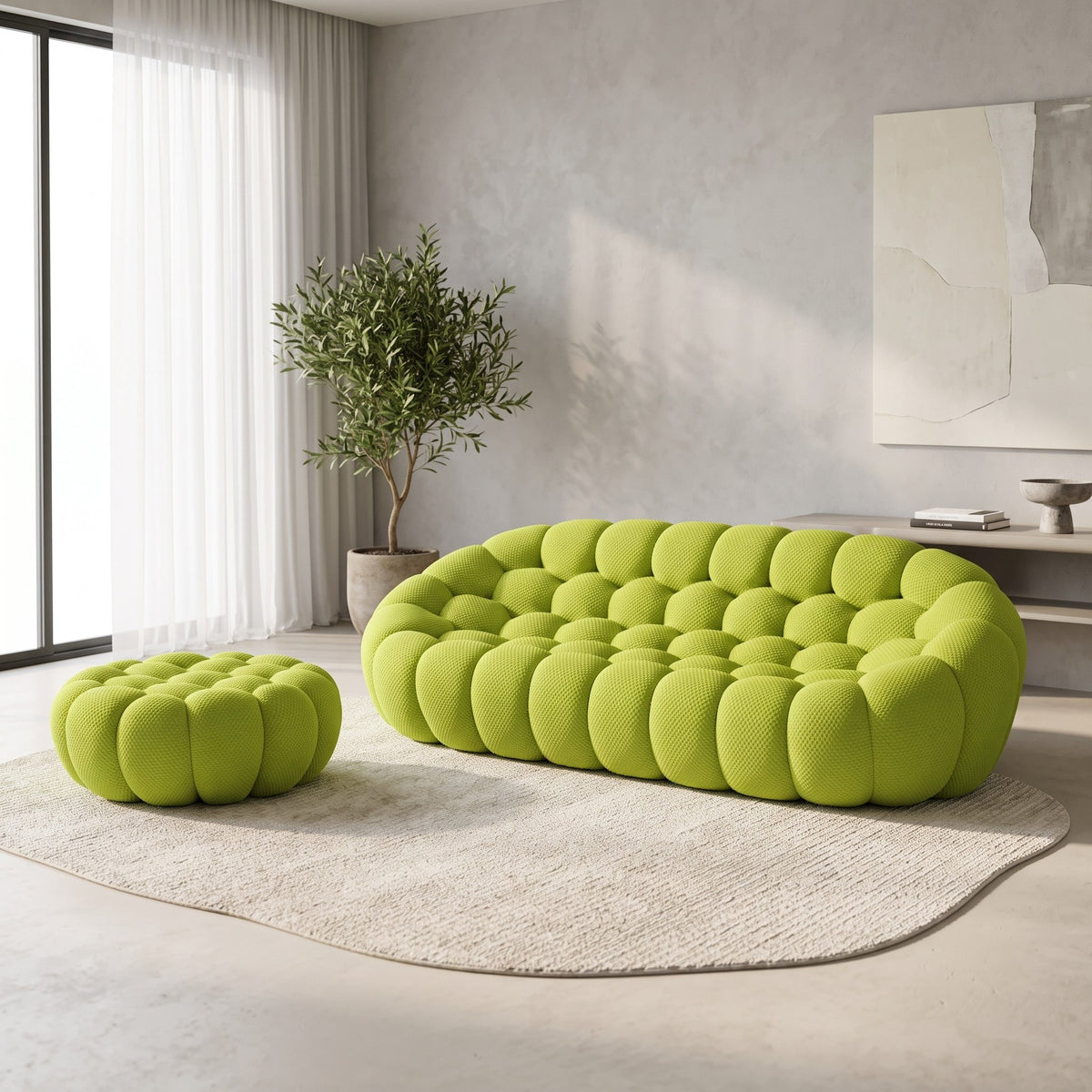 Boneless Sectional — 1/2/3-Seat — Lime Green / 1 Ottoman