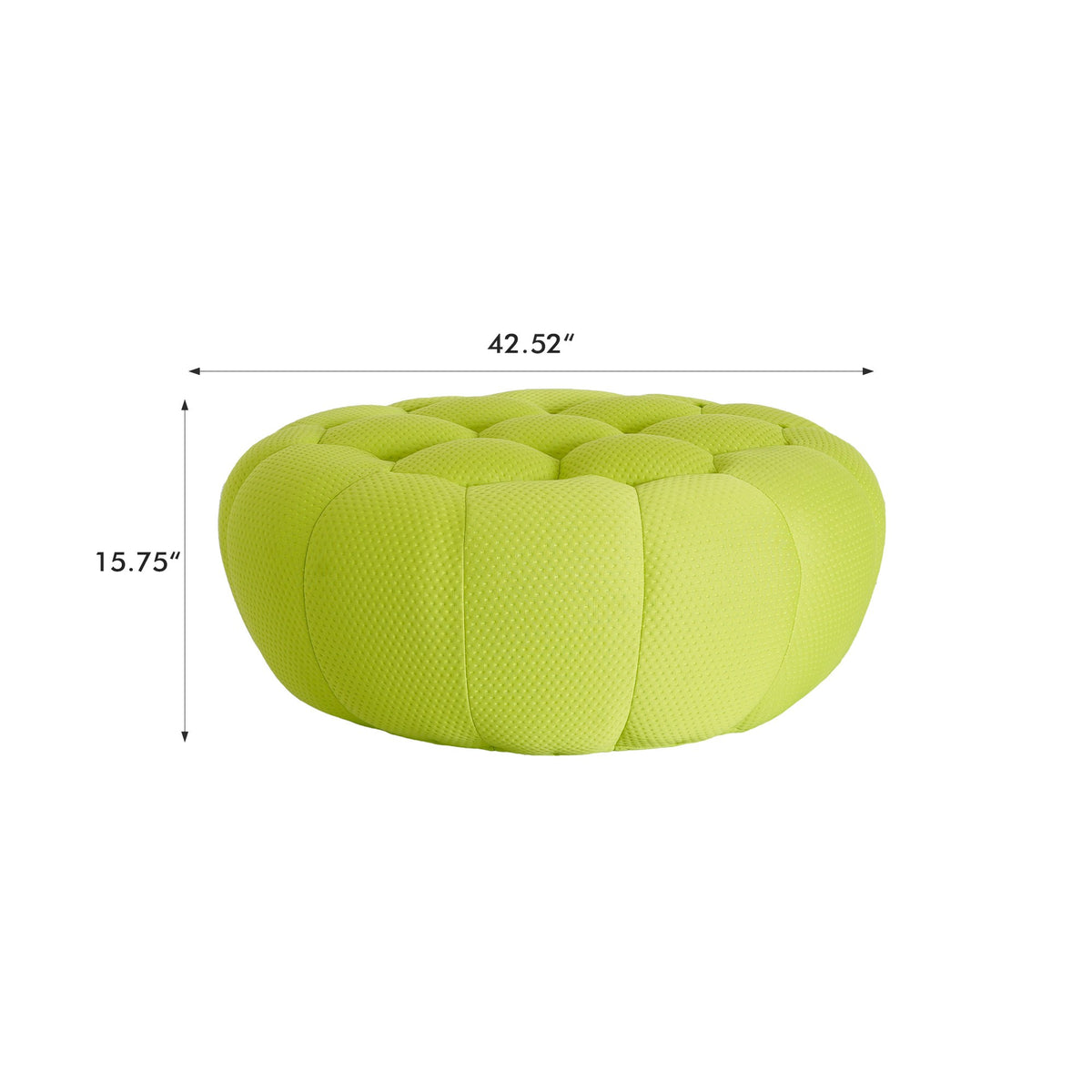 Boneless Sectional — 1/2/3-Seat — dimensions — Lime Green / 1 Ottoman