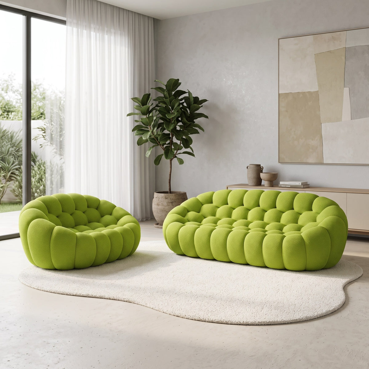 Boneless Sectional — 1/2/3-Seat — Lime Green / 3-Seat
