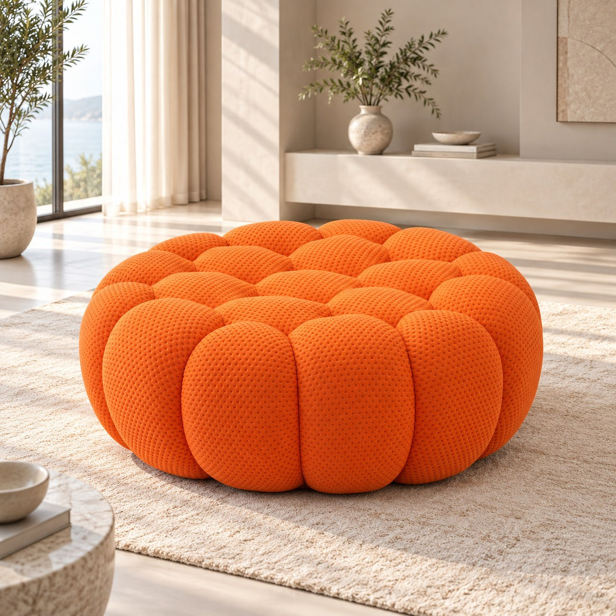 Boneless Sectional — 1/2/3-Seat — Orange / 1 Ottoman