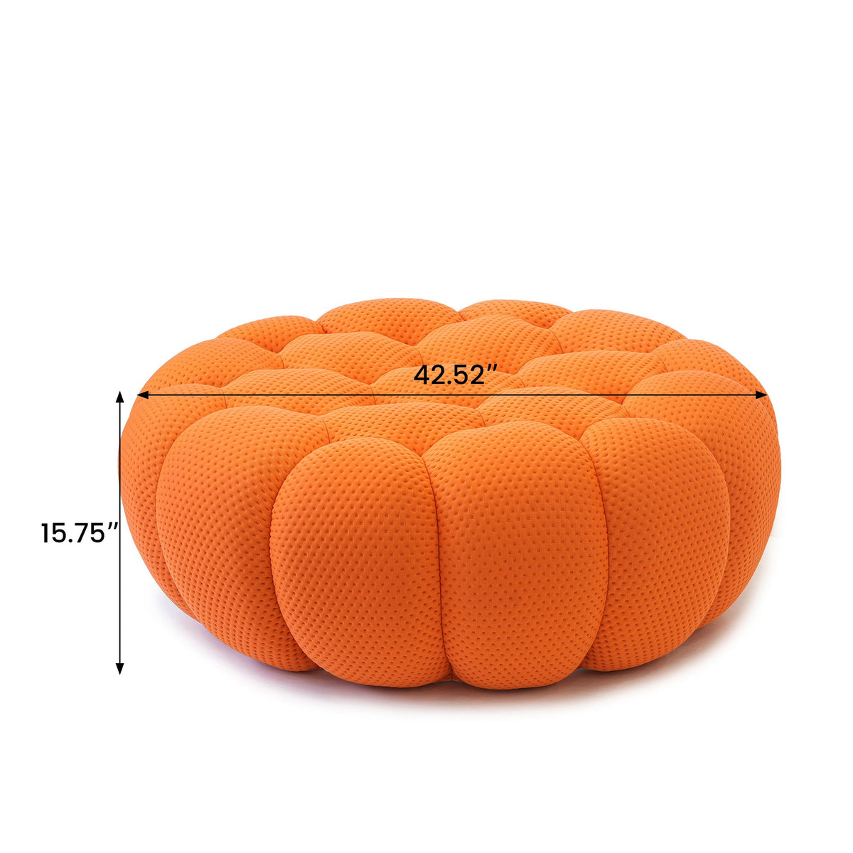 Boneless Sectional — 1/2/3-Seat — dimensions — Orange / 1 Ottoman