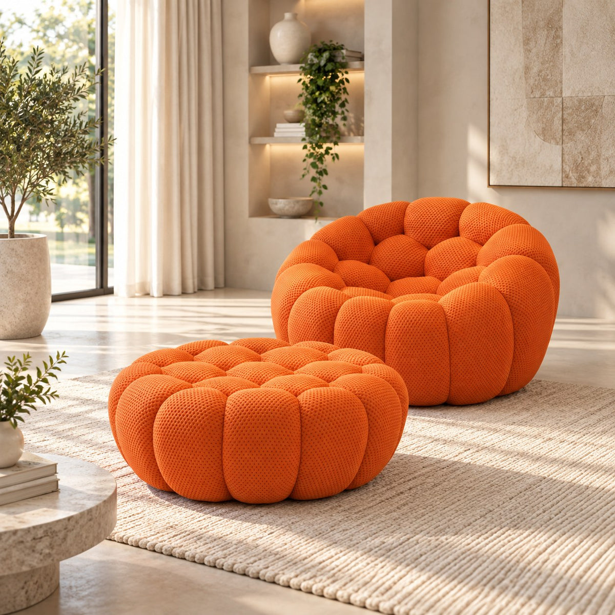 Boneless Sectional — 1/2/3-Seat — Orange / 1-Seat