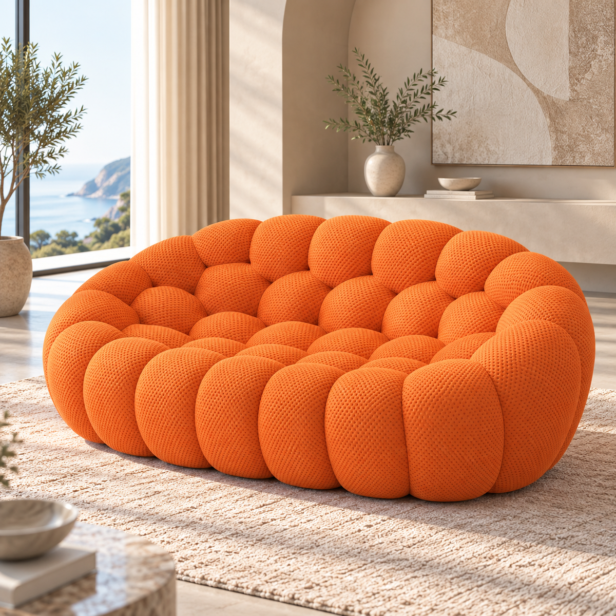Boneless Sectional — 1/2/3-Seat — Orange / 2-Seat