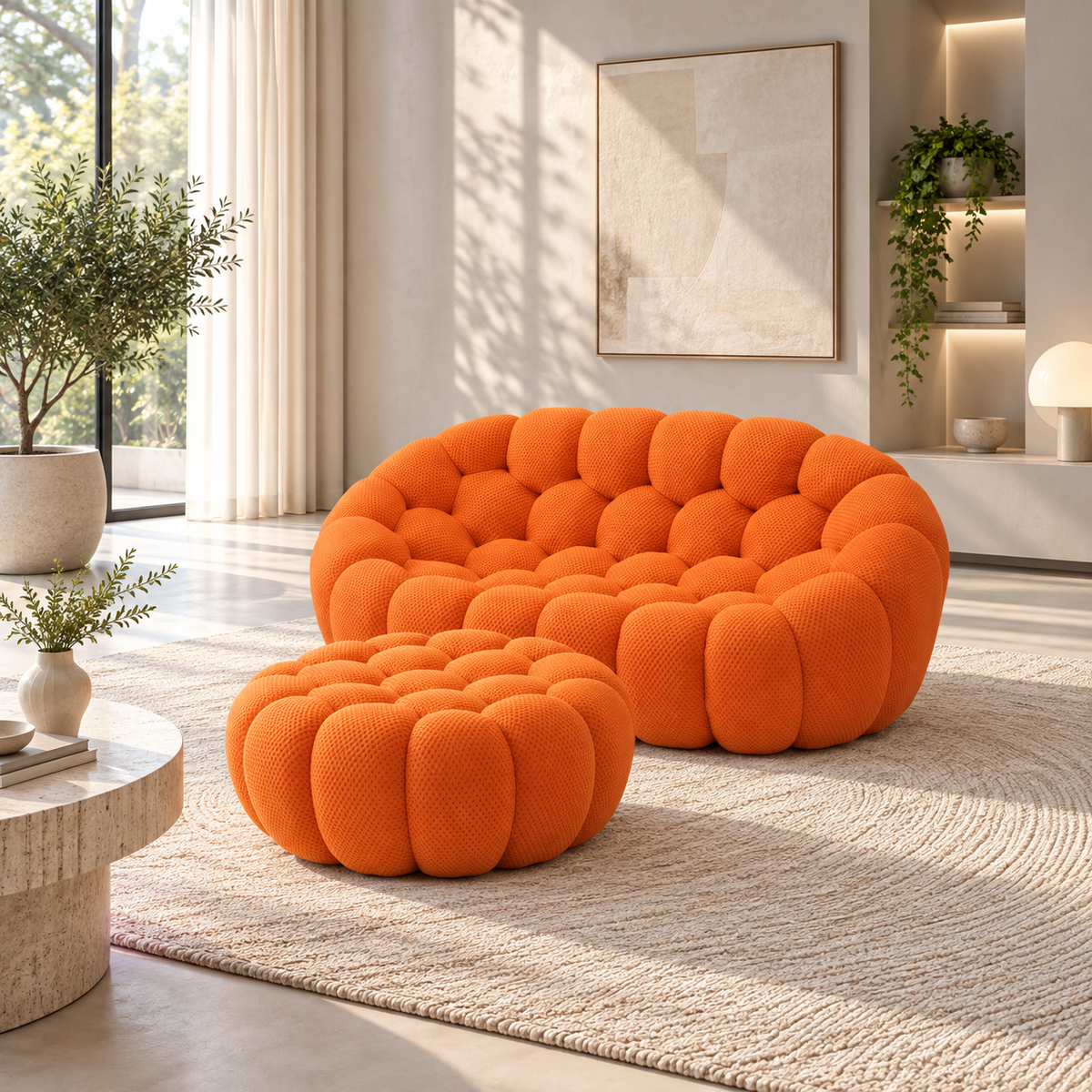 Boneless Sectional — 1/2/3-Seat — Orange / 2-Seat