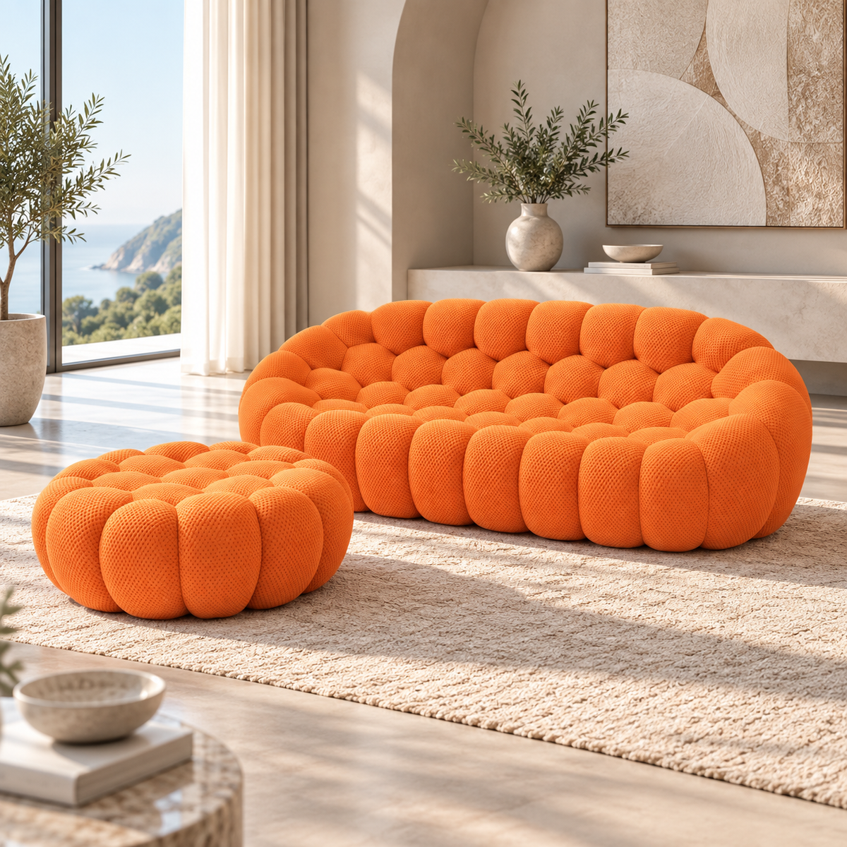 Boneless Sectional — 1/2/3-Seat — Orange / 3-Seat