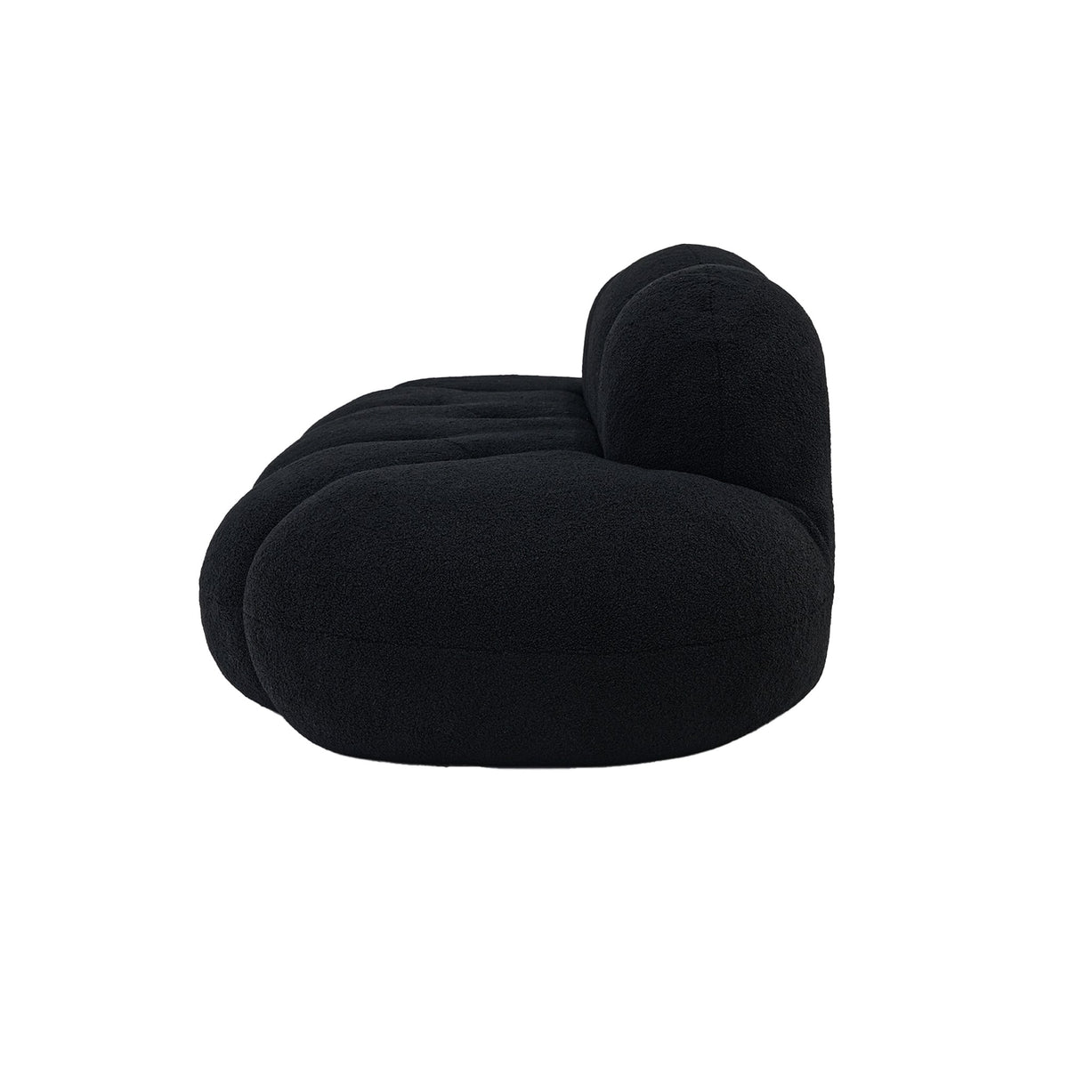 Boucle Boneless Couch — 3-Seat — Black