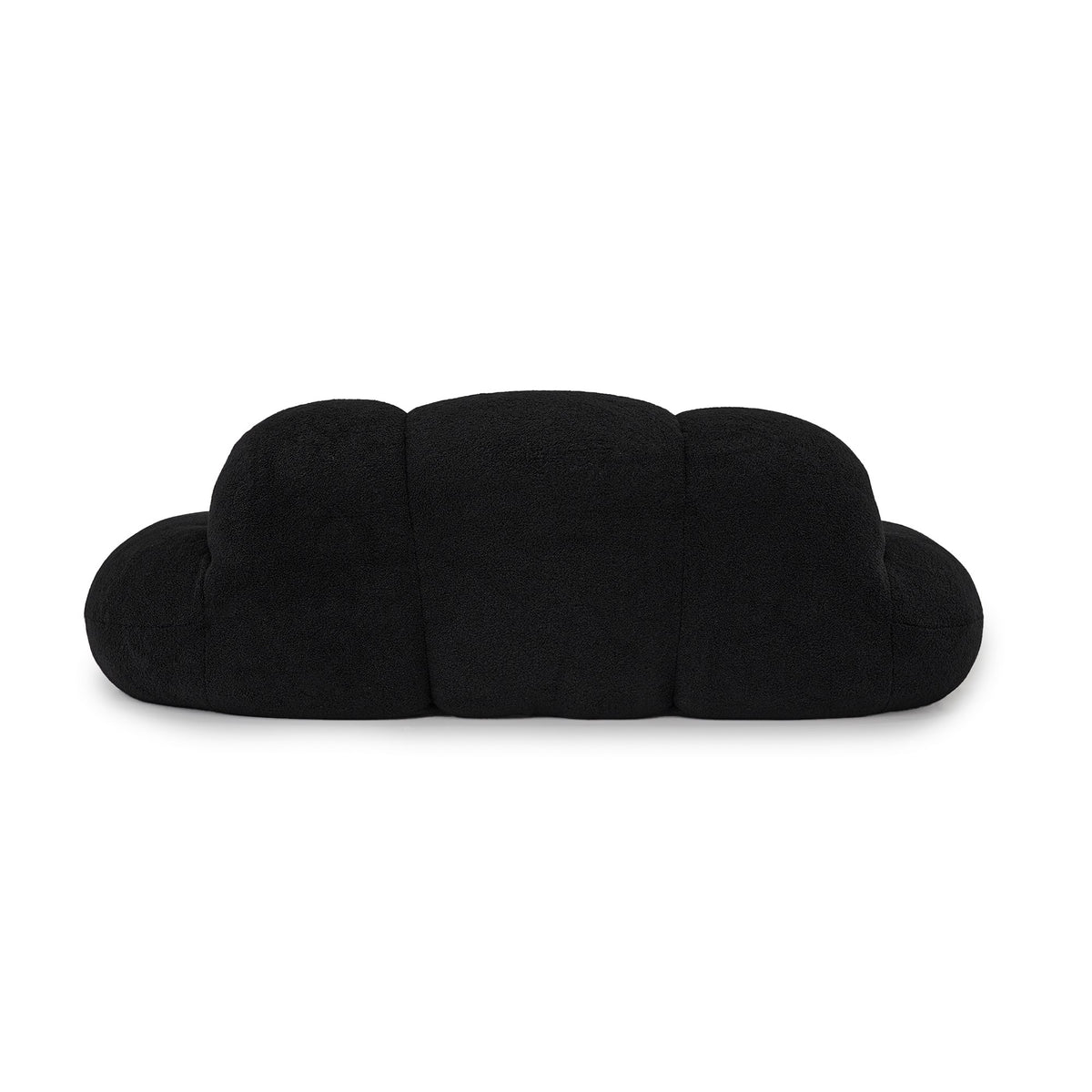 Boucle Boneless Couch — 3-Seat — Black