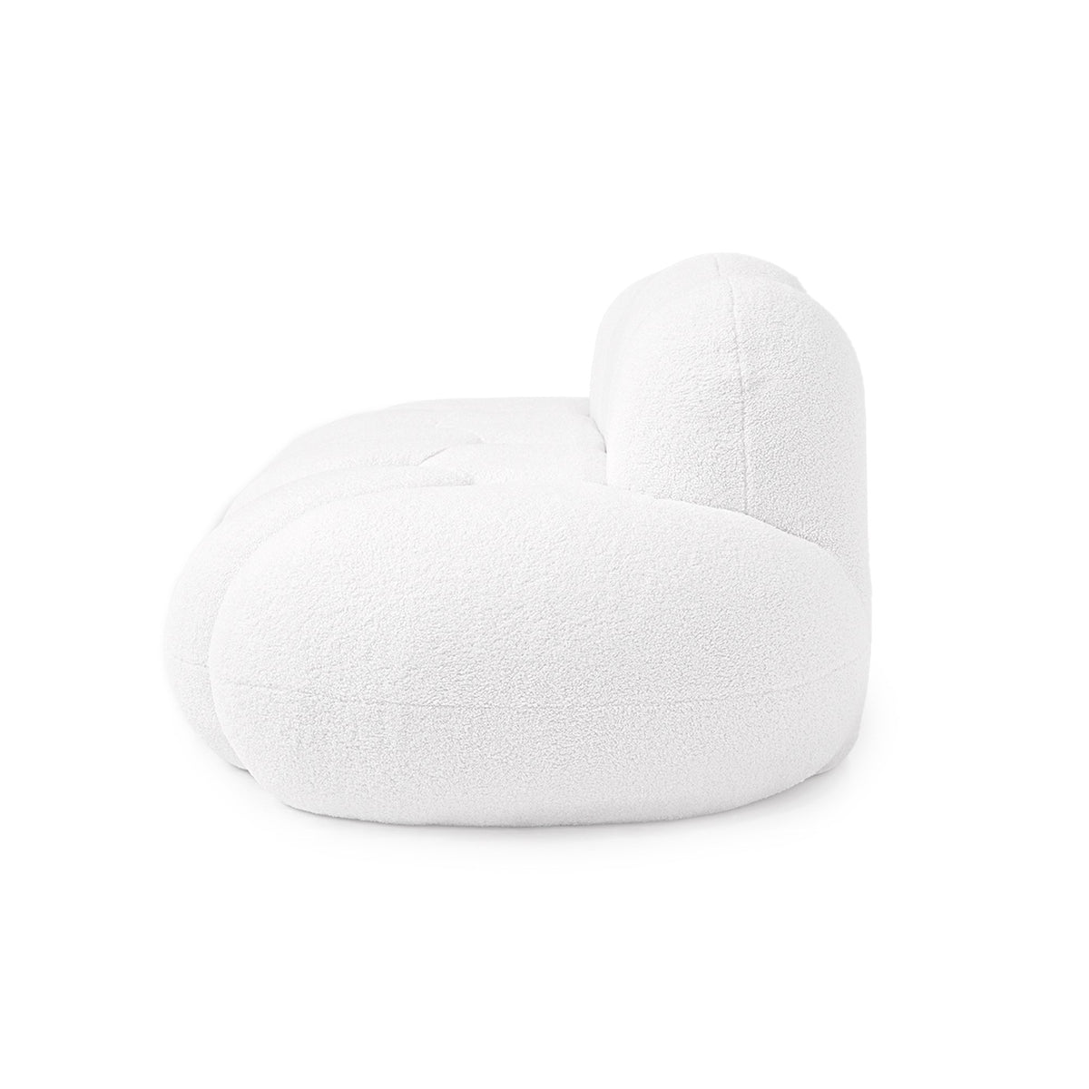Boucle Boneless Couch — 3-Seat — White