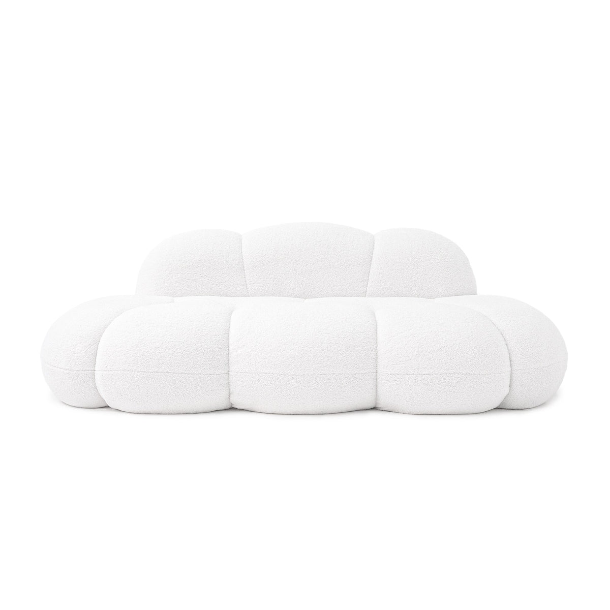 Boucle Boneless Couch — 3-Seat — White