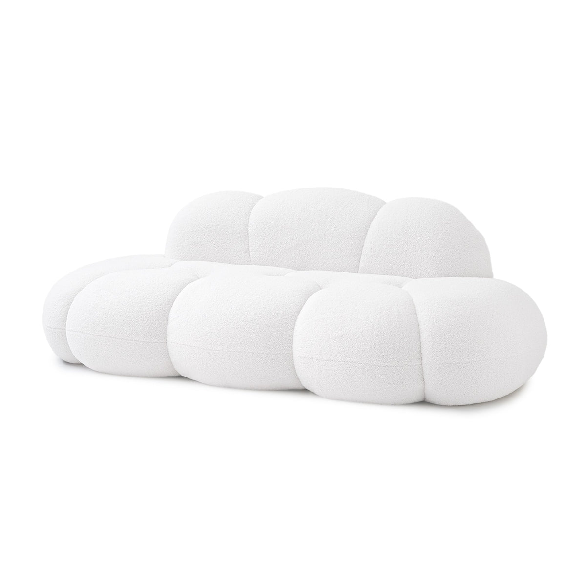 Boucle Boneless Couch — 3-Seat — White