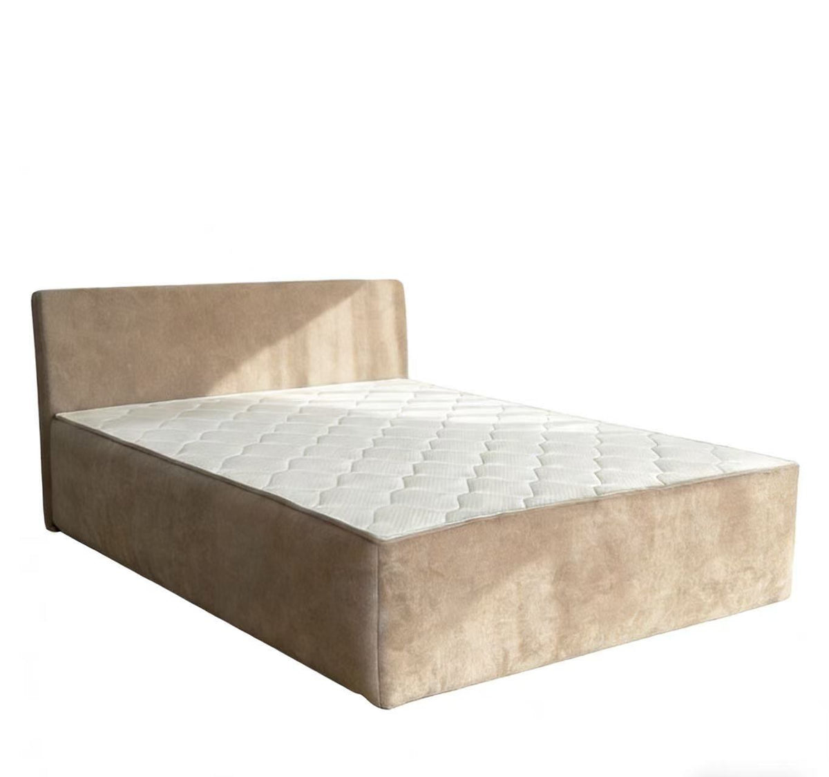 Chenille Boneless Bed — Light Khaki + Beige