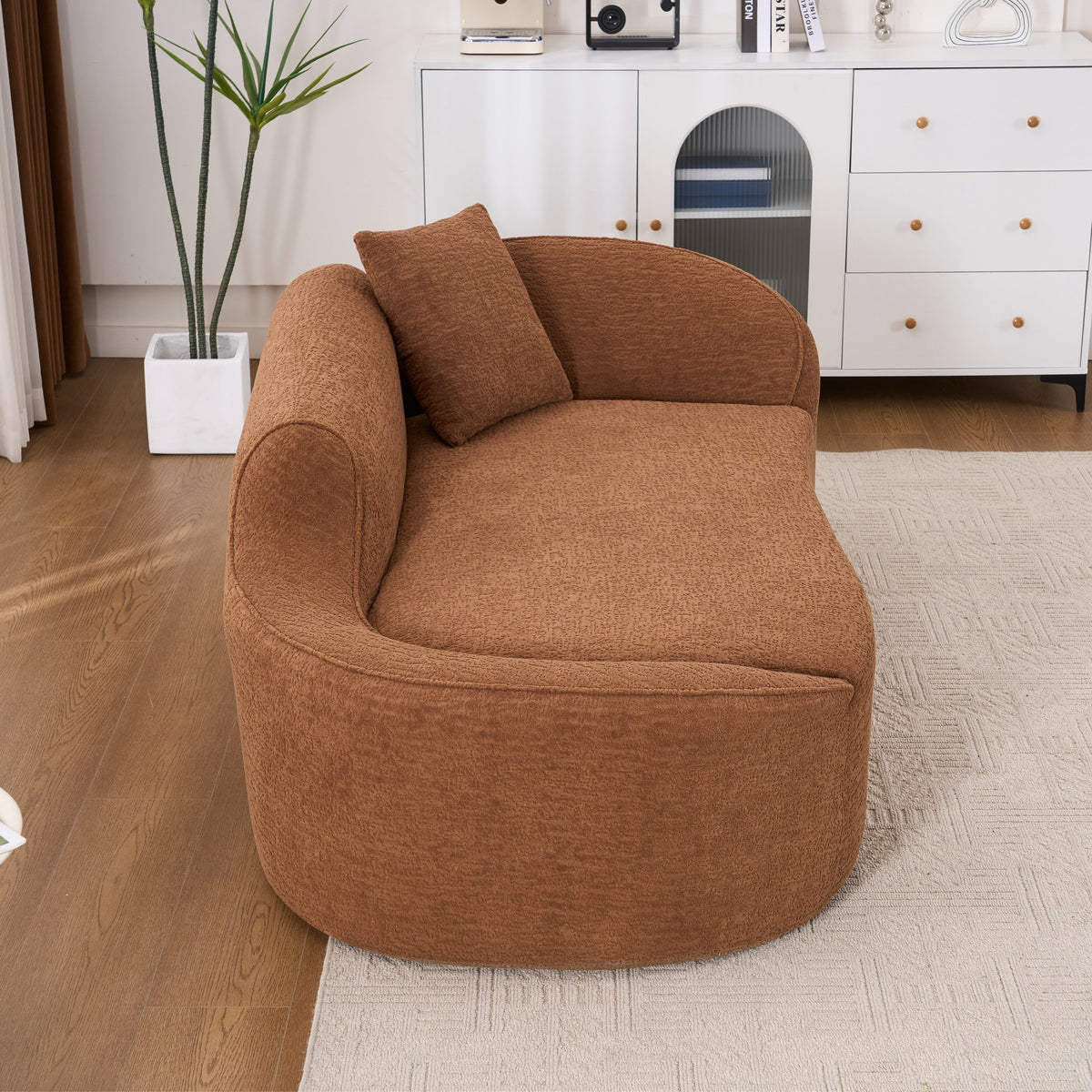 Chenille Boneless Loveseat — 2-Seat — Caramel