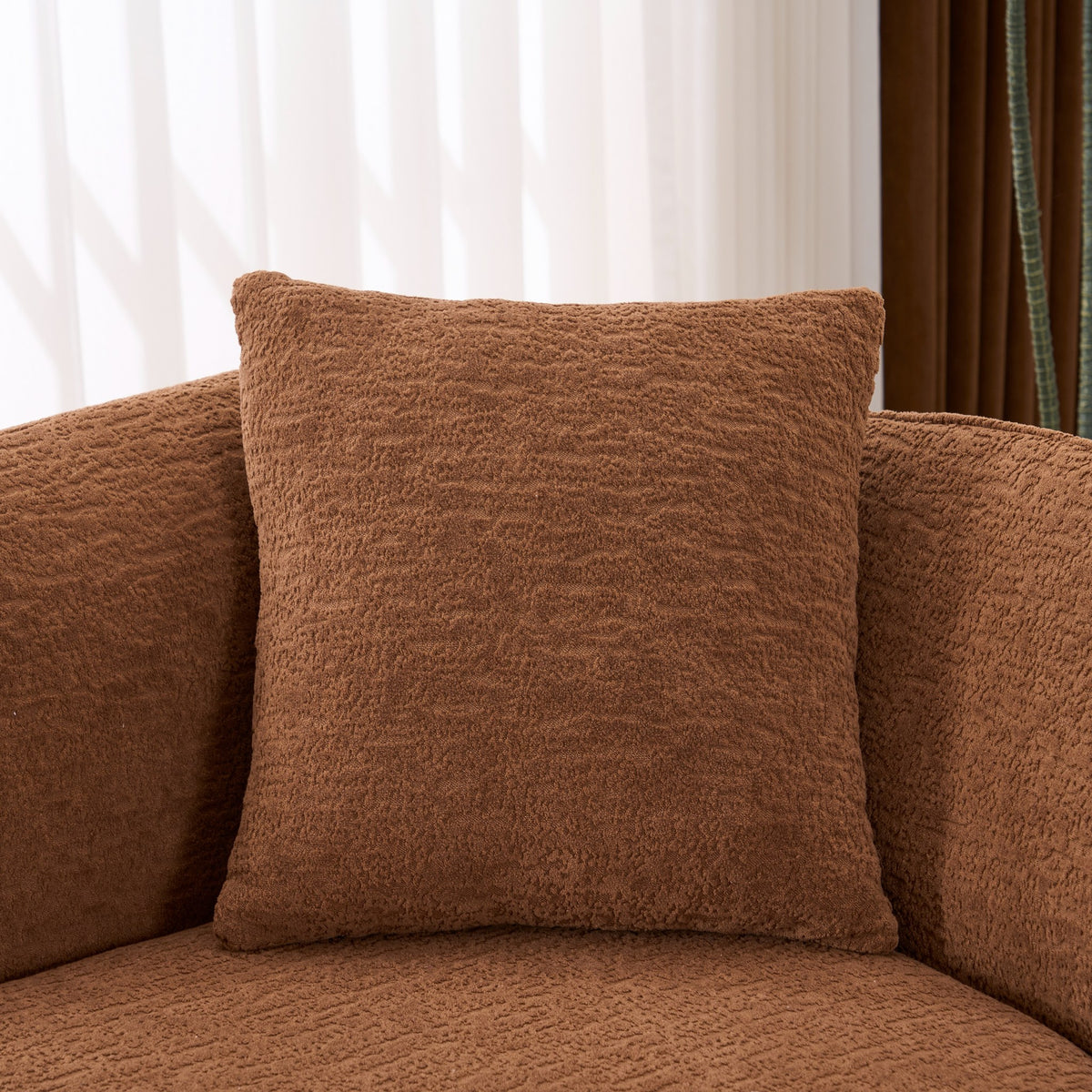Chenille Boneless Loveseat — 2-Seat — Caramel