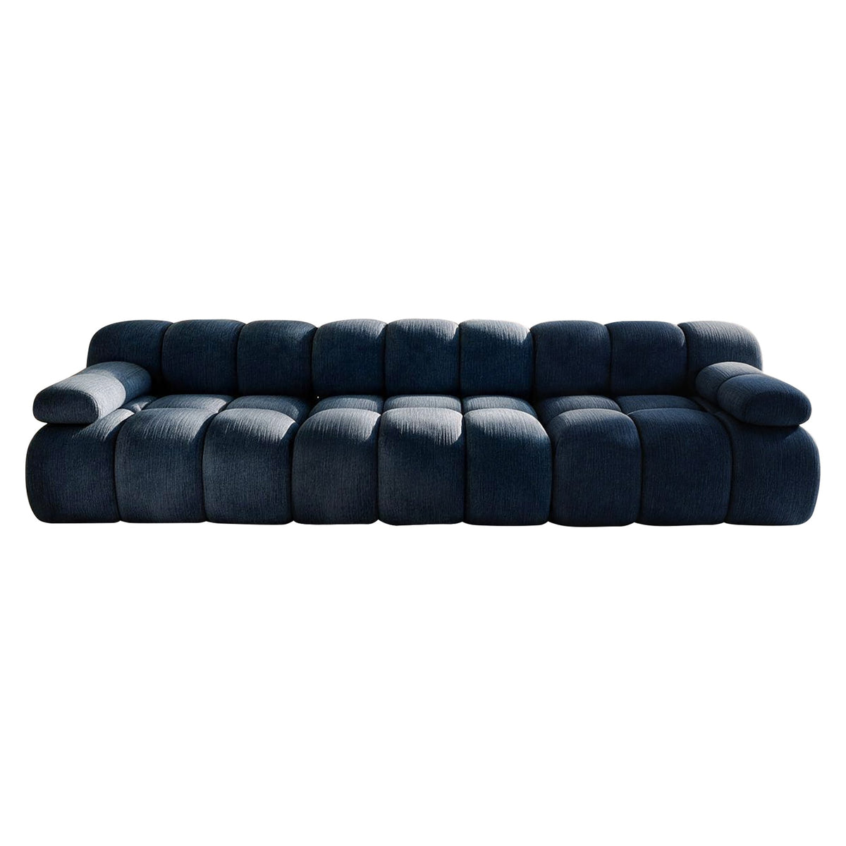 Chenille Boneless Sectional — 3/4/5/6-Seat — Dark Blue / 3-Seat